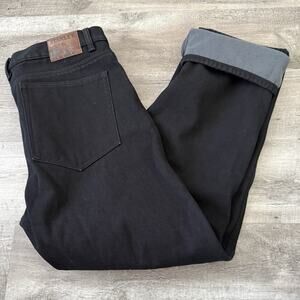 STANLEY Fleece-Lined Jeans Mens 40x32 Black Heavy Weighted Soft Comfort Workwear